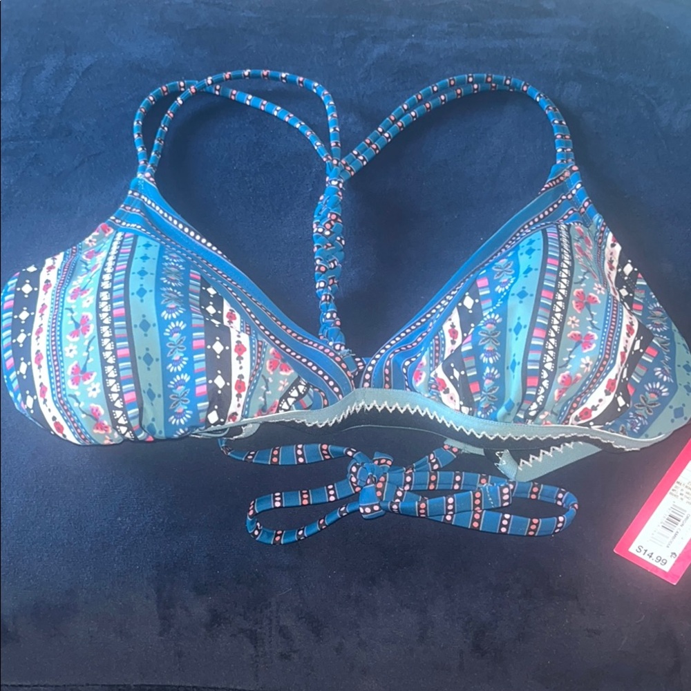 Colorful Striped Bikini Top
